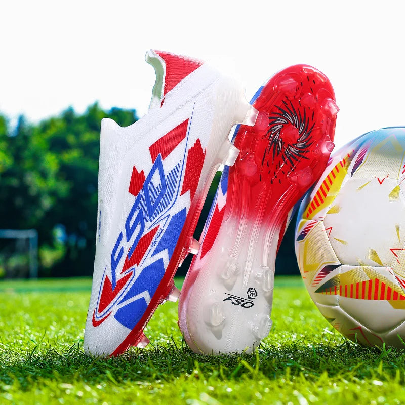 Nouvelles chaussures de football pour hommes, de haute qualité, antidérapantes, légères, très vendues, crampons d'entraînement pour terrain en herbe, mi-hautes, pour les matchs en extérieur, chaussures de sport.