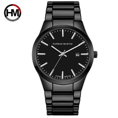 Hannah Martin herreur, rustfrit stålhus, kvartsurværk, urskive på 41 mm, professionelt design, med kalenderfunktion (imitation)