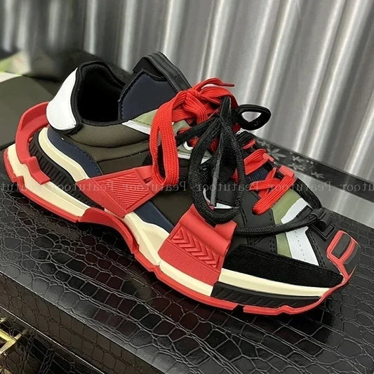 Size 35-46 Women Men Sports Shoes High Quality Patchwork Casual Sneakers Lace Up Fashion Platform Sports Running Shoes Hot