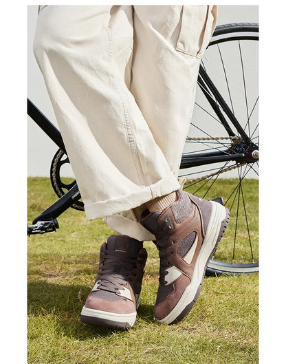 Xtep Skateboarding Shoes Men Wear-Resistant Comfortable Fashion Sport Shoes Shock Absorption High Top Sneakers 877419310024