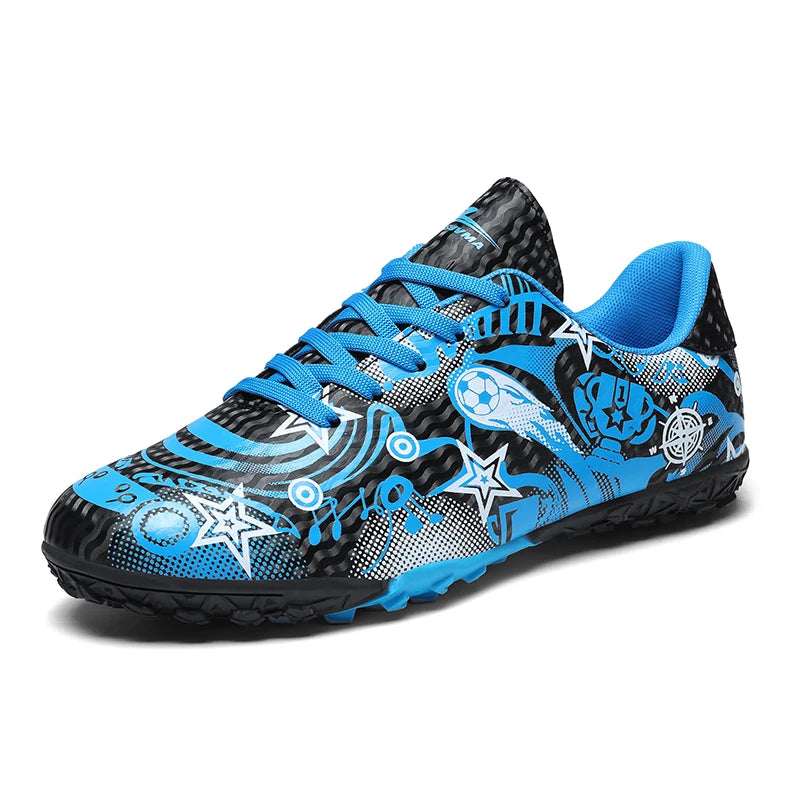 Chaussures de football pour étudiants, chaussures de sport, terrain de société, chaussures de football pour garçons, futsal, baskets rapides d'intérieur, crampons originaux pour la cheville, chaussures de football