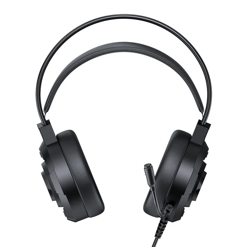 Casque de jeu T-Wolf H140, filaire, éclairage LED RVB, son surround 7.1, casque supra-auriculaire avec micro pour PC, ordinateur portable, joueurs sur ordinateur de bureau