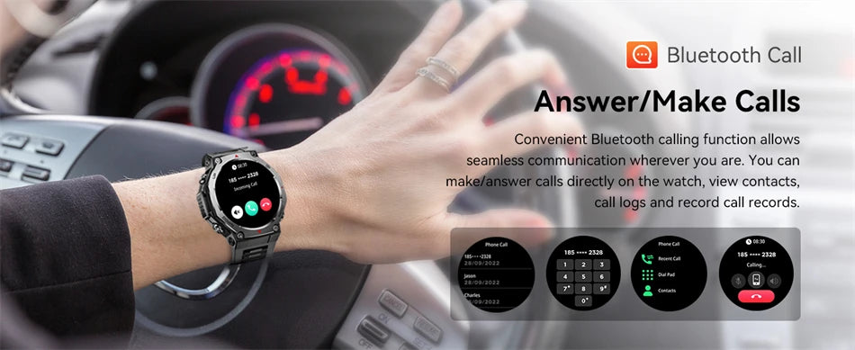 T-Rex 3 Military Smartwatch for Men  GPS Sports Tracker, 5ATM Waterproof, Heart Rate Monitor & Bluetooth Calling