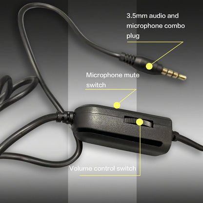 Cuffie cablate 7260 con microfono – Headset gaming e lavoro per PS4 PS5 Xbox One, studio e riunioni, auricolari con jack 3.5mm
