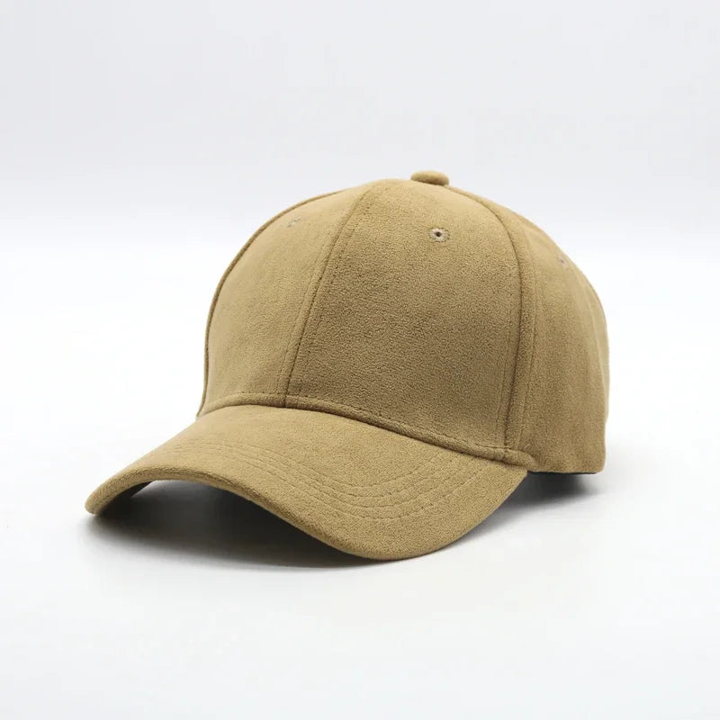 Gorra de béisbol de ante al por mayor, otoño-invierno, para hombre y mujer, gorra urbana lisa de invierno, unisex, ajustable, informal, sin adornos