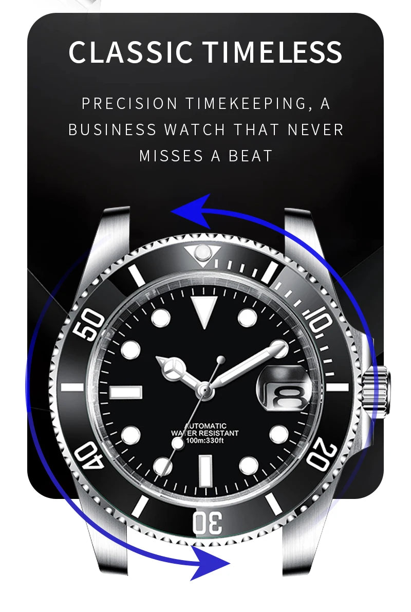 Customized Logo Men's Mechanical Automatic Wristwatch NH35 Movement 40mm Dial 100M Waterproof Sapphire Glass DIY Corgeut