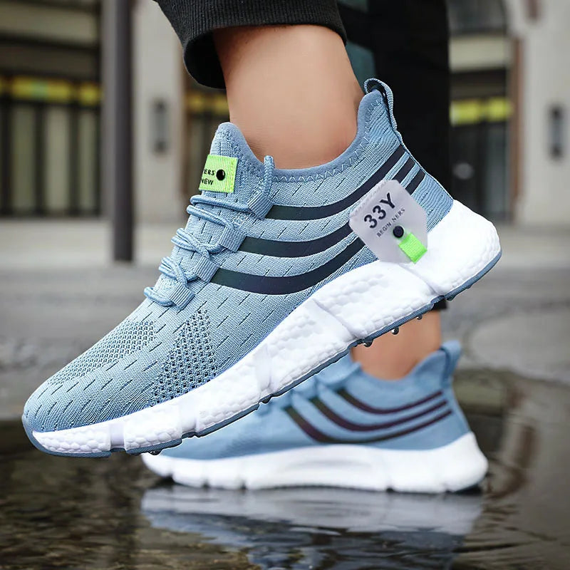 Chaussures de dehors Décontractées pour Homme, Baskets Légères et Respirantes, en Maille, Noires, de Course, d'Athlétisme, de Jogging, de Tennis, de Marche