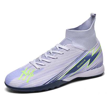 Nouvelles chaussures de football pour hommes, chaussures de match montantes, chaussures de futsal de haute qualité, chaussures de football d'intérieur antidérapantes, baskets d'extérieur, crampons pour gazon, meilleures v