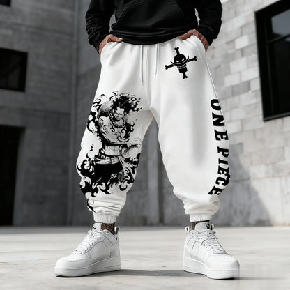 2026 One Piece Luffy Men's Sweatpants Gym Sports Pants Anime Print Loose Casual New Winter Fashion Y2K Clothes Hip Hop Trousers