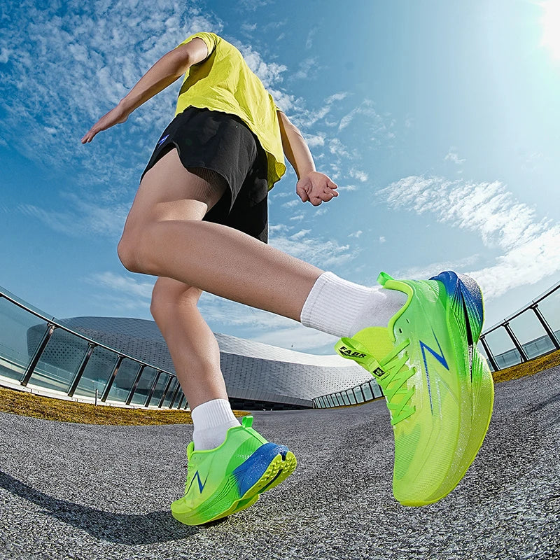 Zapatillas de running para hombre «Marathon Men», deportivas, especializadas, transpirables, ligeras, deportivas para mujer, antideslizantes, con suela de carbono, cómodas.