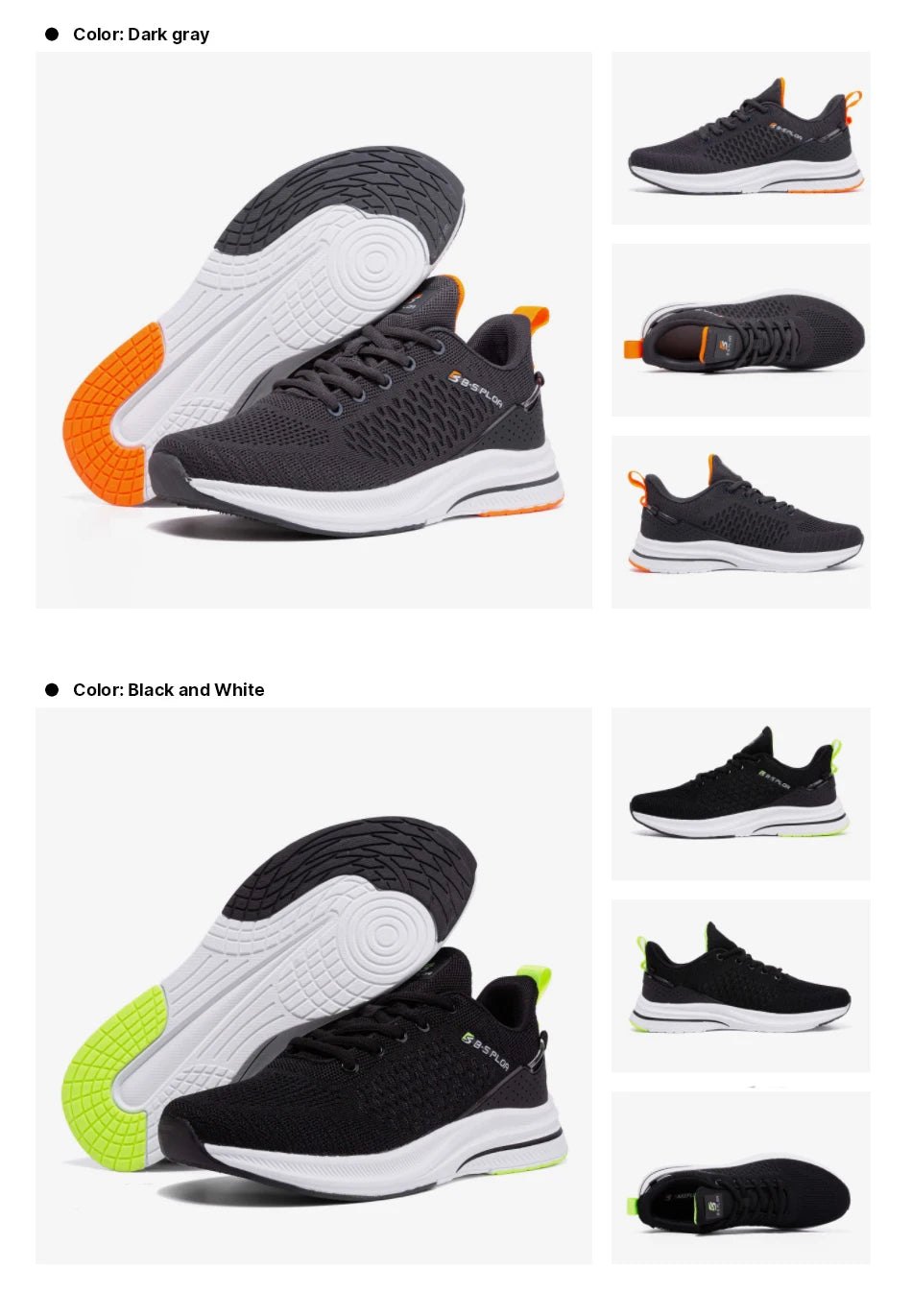 Zapatillas de running ligeras Baasploa para hombre, cómodas zapatillas casuales de diseñador en malla con cordones para hombre, deportivas de exterior y tenis