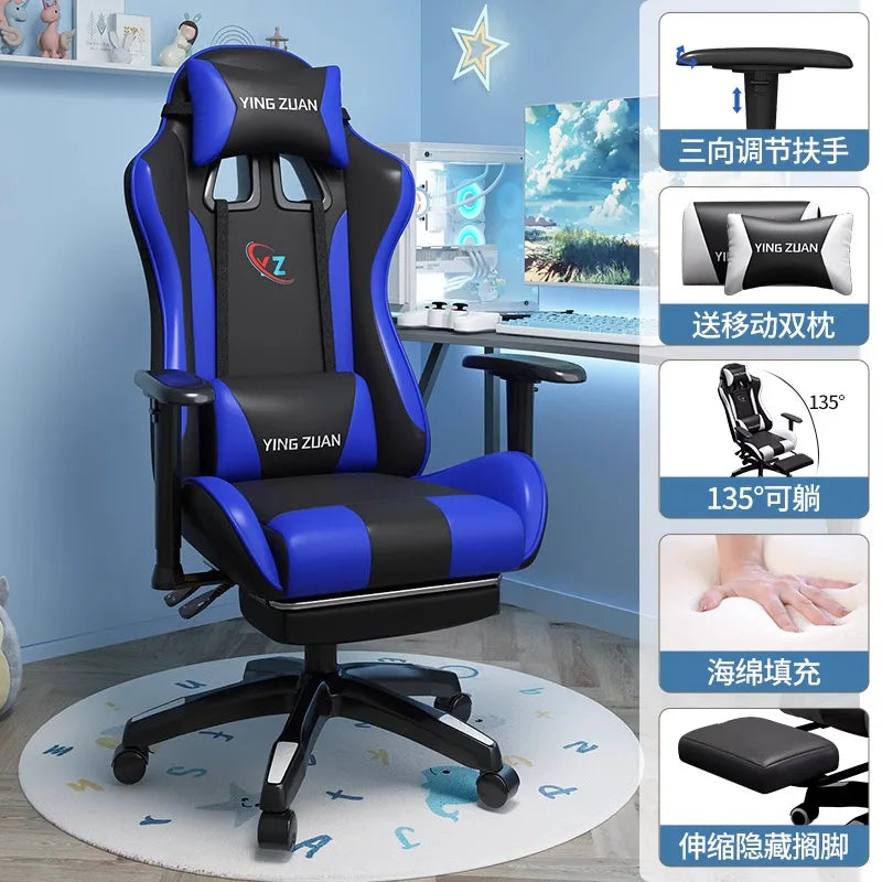 Herní židle Počítačová židle Pohodlné polohovací sedadlo Game LIVE Na kolej, pro studenty i domácnost Ergonomie pro dlouhé sezení