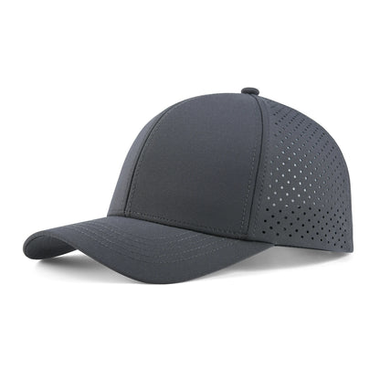VOBOOM Șapcă de baseball pentru bărbați, cu uscare rapidă, din plasă tăiată cu laser, cu bor curbat, tip snapback, pentru alergare în aer liber și călătorii, negru