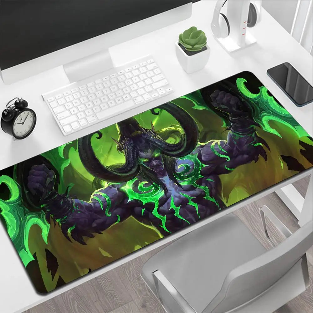 World of Warcraft Illidan Large Mouse Pad Gaming Mouse Pad PC Gamer Computer Mouse Mat Big Mousepad XXL Carpet Keyboard Desk Mat