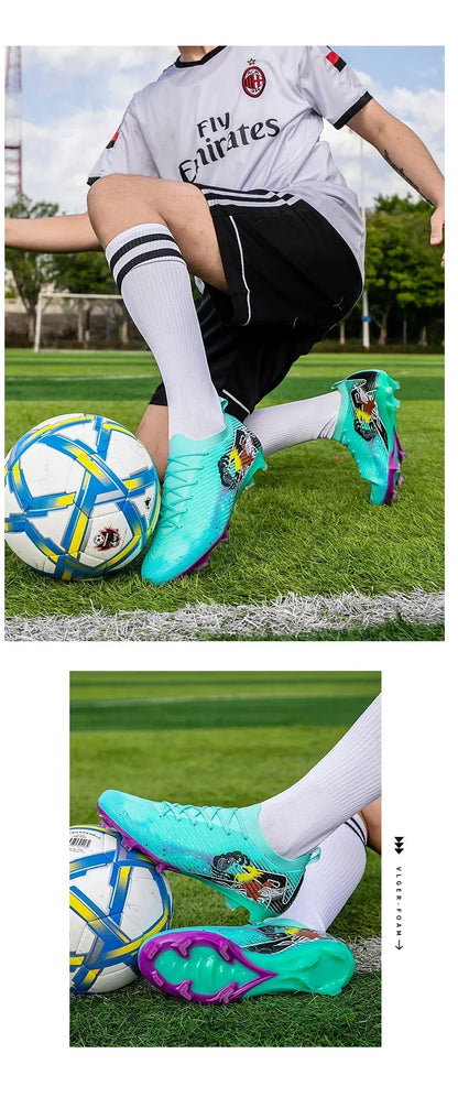 Nouvelles chaussures de football pour hommes, chaussures d'entraînement, chaussures de soccer, crampons longs FG, chaussures d'extérieur antidérapantes, chaussures de match ultralégères, livraison directe