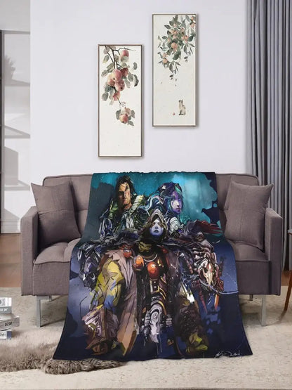 WOW World of Warcraft Arthas Retro Game Flannel Blanket Super Warm Throw Blanket for Bedroom Camping Bedspread Sofa Bed Cover