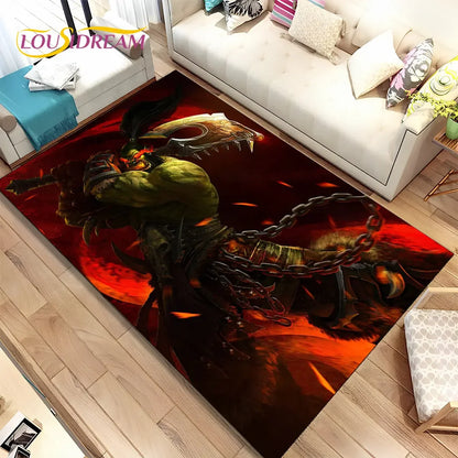 World of Warcraft,WOW ,Game Gamer Area Rug,Carpet Rug for Living Room Bedroom Sofa Doormat Decoration, Kid Non-slip Floor Mat 3D