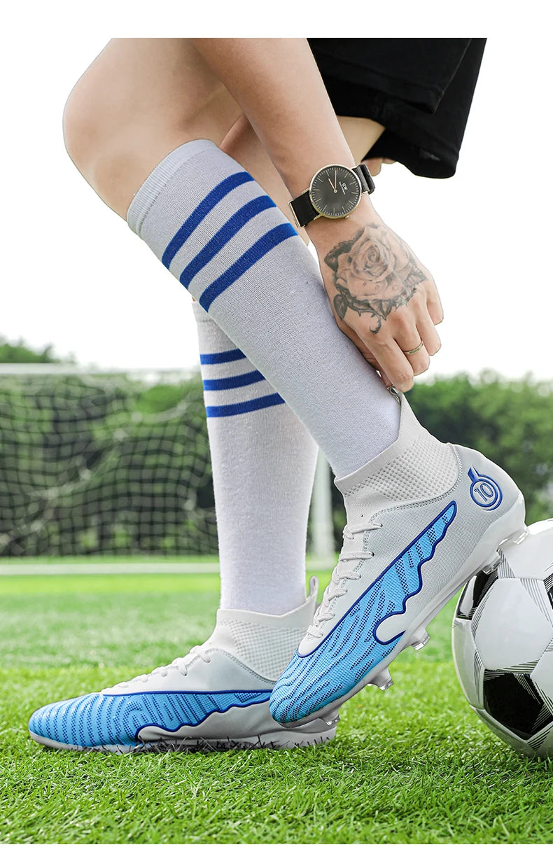 Chaussures de football professionnelles pour hommes, crampons durables pour terrain en herbe extérieur