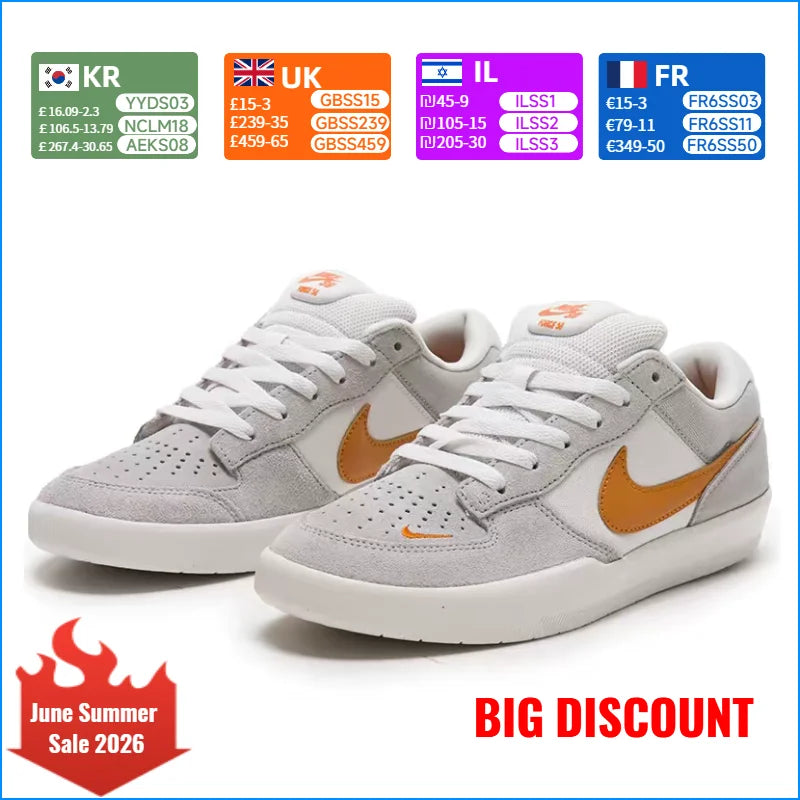Nike SB Force 58 Retro Minimalistisk Mode Letvægts Holdbar Lavtop Skate-sko Unisex-stil DV5477-007