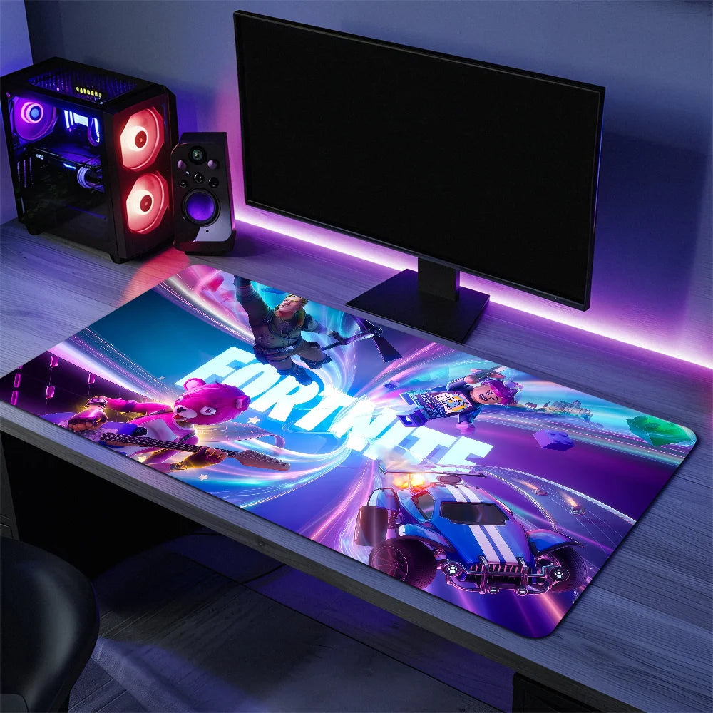 Game F-Fortnite Survival Battle Mauspad, große Schreibtischmatte, ergonomische Tastatur- und Büromatte aus Gummi für PC, rutschfest, ausfranssicher, individuell anpassbar für Zuhause