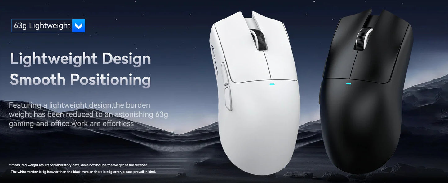 ATTACK SHARK X11SE trådløs gamingmus, tri-mode, 63g superlet med PAW3311-sensor, 22000 DPI, 300mAh batteri, dobbelt driver