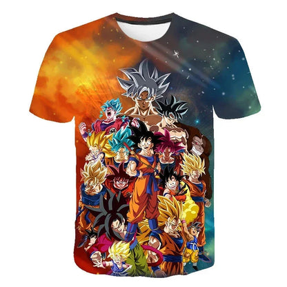 T-shirts Dragon Ball Z pour enfants et hommes, T-shirt pour homme, style Harajuku, tendance Goku, vêtements d'anime, hauts, streetwear
