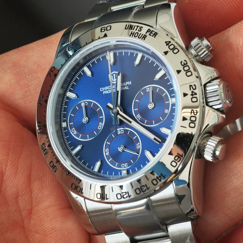Watchdives WD16500 V2 Quartz Watch VK63 Sweep Sports Chronograph Watches Sapphire AR Coating BGW9 Luminous Waterproof Watches