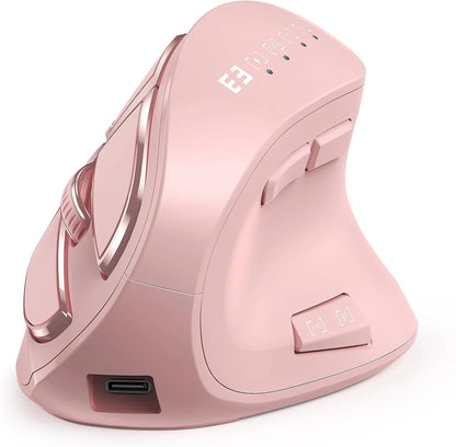 Ratón vertical inalámbrico Jomaa 2.4G+Bluetooth para Apple Mac, portátil y notebook, 9 botones, ratón gaming recargable para PC y iPad