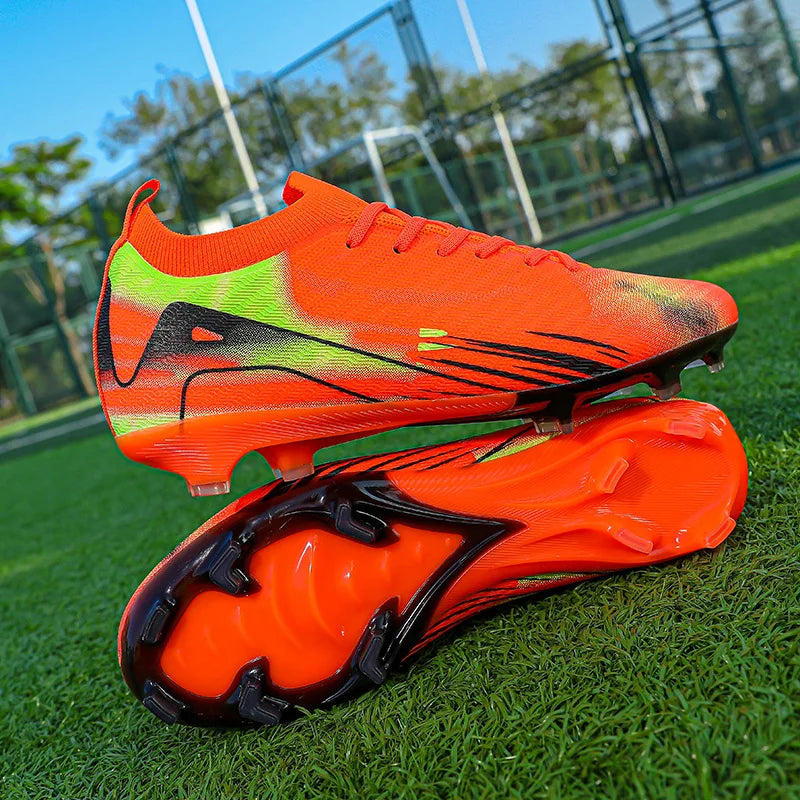 Chaussures de Football professionnelles à fond FG pour hommes, chaussures d'entraînement confortables et durables pour adultes, chaussures de Football à lacets pour adolescents
