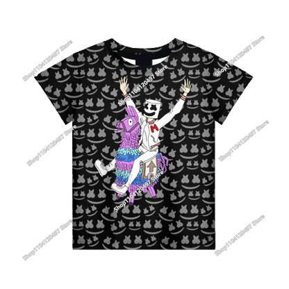 Лятна модна детска тениска с Fortnite талисман и 3D принт, ежедневна T-shirt за момчета и момичета, унисекс детско облекло, горнище