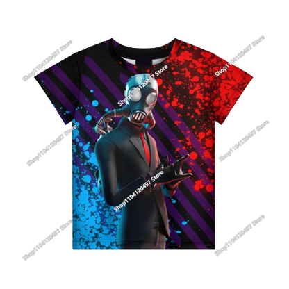 Лятна модна детска тениска с Fortnite талисман и 3D принт, ежедневна T-shirt за момчета и момичета, унисекс детско облекло, горнище