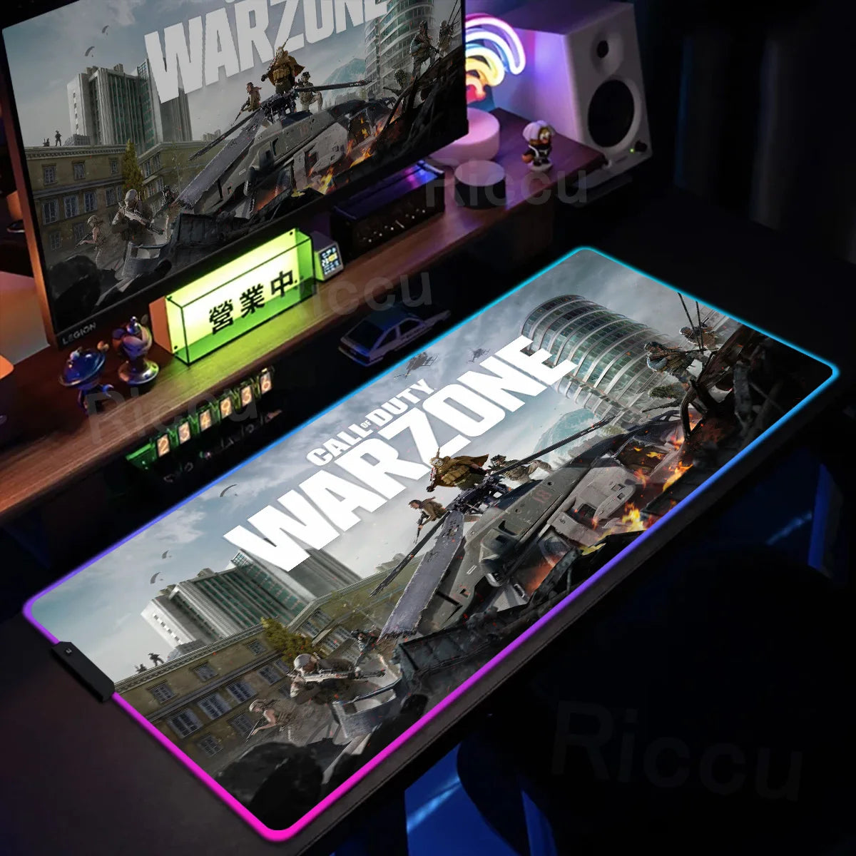 Gaming Call of Duty RGB Mouse Pad Office Large Size PC LED Glowing Keyboard Natural Rubber Anti-Slip Mice Mats Lock Edge Thicken