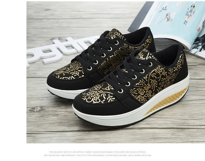 Women’s Leather Casual Sneakers Fashion Comfortable Platform Walking Shoes Wedge Moccasins Breathable Loafers Zapatos De Mujer