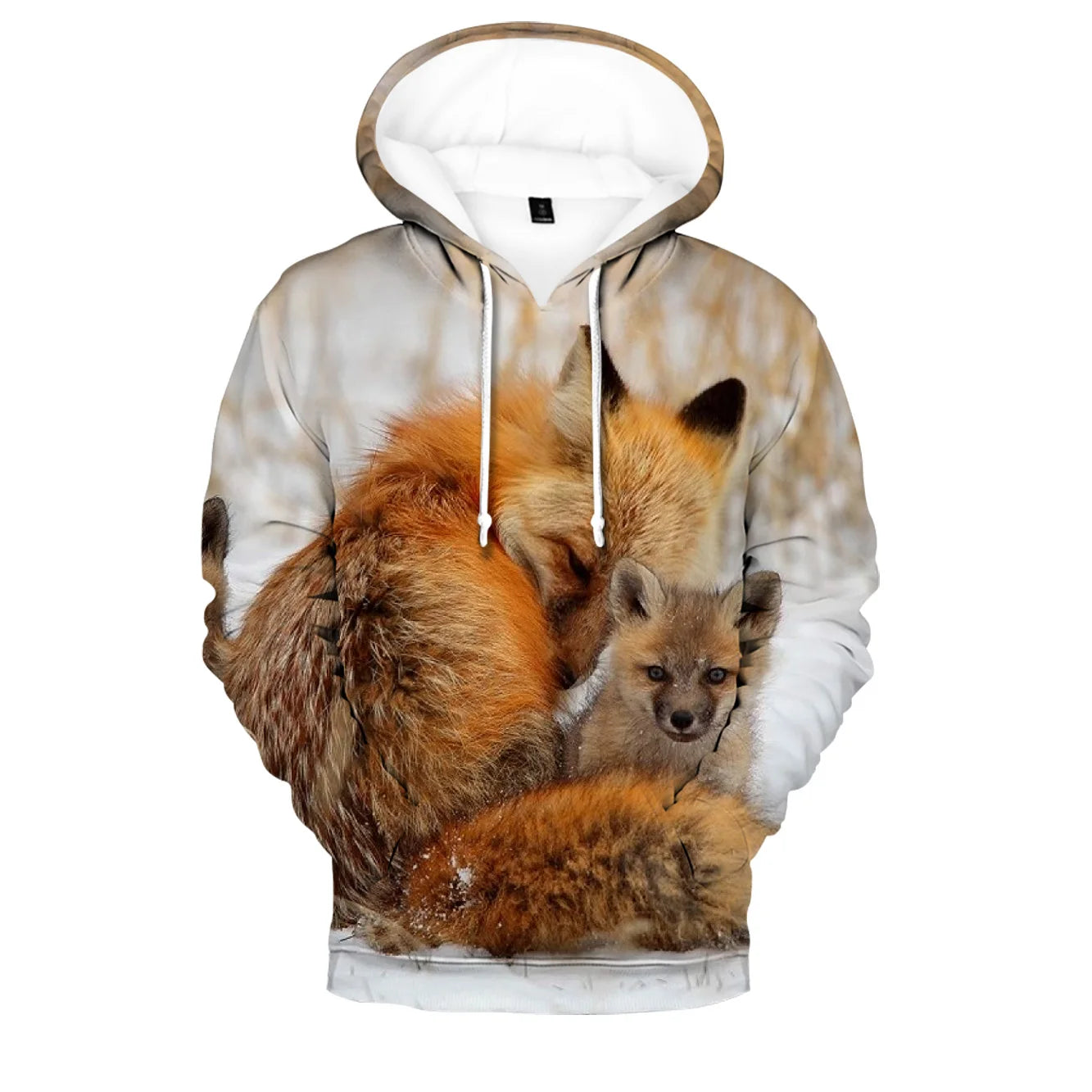 Popularne bluzy z kapturem i bluzy Hip Hop Novelty z wygodnym nowym nadrukiem 3D Fox, dla mężczyzn/kobiet, dorosłych/dzieci, casualowe bluzy wkładane przez głowę