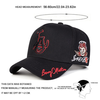 Șepci de baseball unisex cu broderie „LA Love”, pentru primăvară și toamnă, pentru activități în aer liber, reglabile, casual, cu protecție solară, șepci sportive