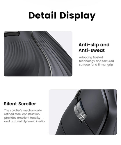 Mouse Wireless Bluetooth 5.0 2.4G Ergonomic 4000DPI 6 Mute Buttons for MacBook Tablet Laptops Computer PC Mice