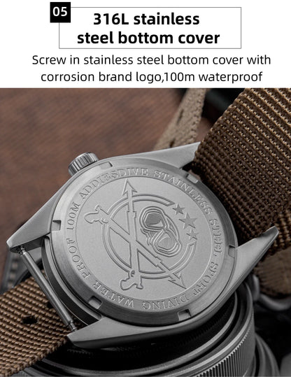 ADDIESDIVE luxus kvarc karóra férfiaknak, új, 36 mm-es, AR-bevonatú buboréküveggel, AD2079, világító, 100 m-es vízállóság, rozsdamentes acél, férfi ajándék