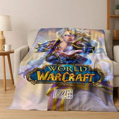 Pătură din flanel WOW World of Warcraft Arthas Demon Illidan Sylvanas, pled moale și confortabil pentru casă, dormitor, pat, canapea, husă, cadou