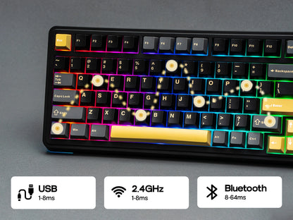 Teclado mecánico EPOMAKER X AULA EA75 MAX 75% ANSI US con hot-swap, montaje gasket, conexión por cable/BT/inalámbrica 2.4GHz, pantalla y perilla