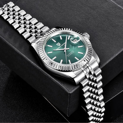 Montre-bracelet mécanique pour homme PAGANI DESIGN PD1645 – Mouvement 8215, verre saphir, modèle de luxe en acier, étanche jusqu'à 100 m