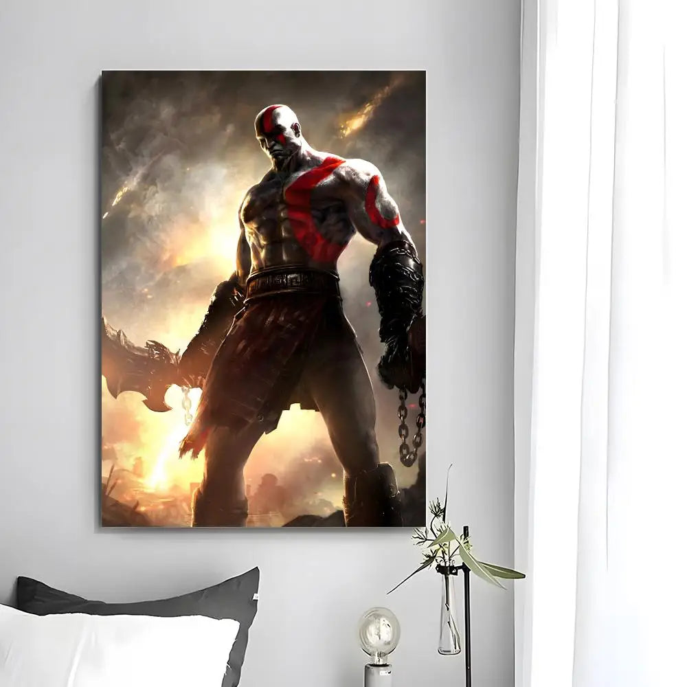 Game G-God of War poszter, öntapadó művészeti, vízálló papír matricák, kávézó, bár, szoba falidekoráció