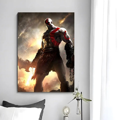 Game G-God of War poszter, öntapadó művészeti, vízálló papír matricák, kávézó, bár, szoba falidekoráció