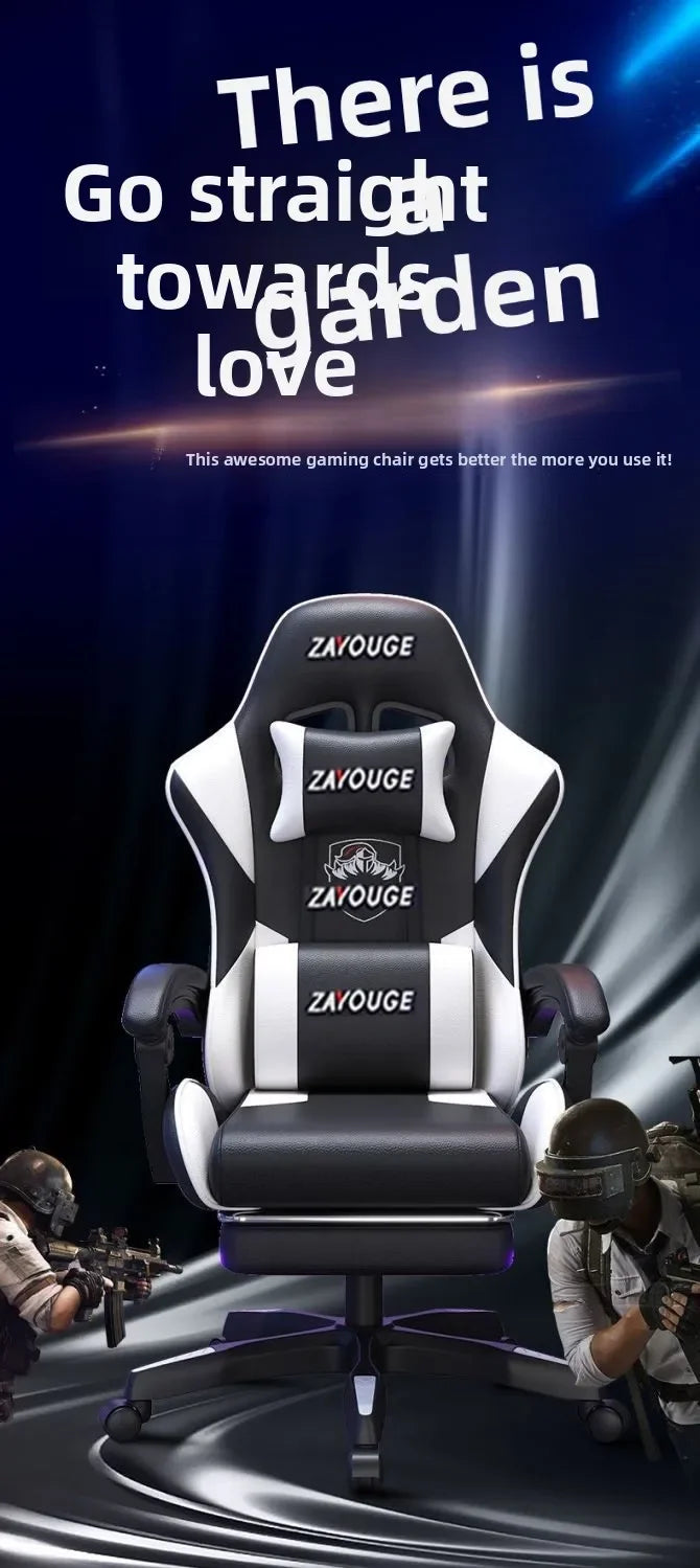 Silla gaming ergonómica para oficina en casa, largas jornadas y streamers, ajustable, reclinable, ligera y duradera