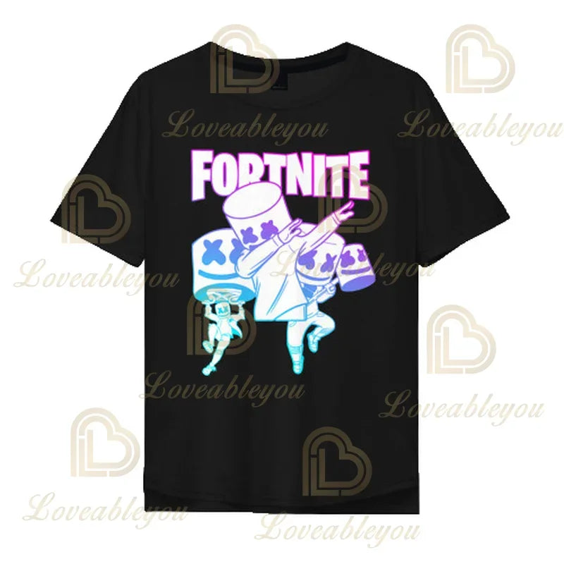 T-shirt Fortnite z kreskówkowym motywem dla chłopców i dziewczynek, Battle Royale 3D, 3–14 lat, Victory Royale, topy gamingowe dla dzieci i nastolatków