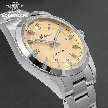 ADDIESDIVE – Luxury analogue men’s watch, VH31 quartz movement, domed crystal, water-resistant to 10 bar, BGW9 luminescent coating, steel case – Customisable model AD2515