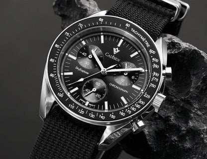 CADISEN Új férfi karórák Luxus kvarc karóra férfiaknak Zafír AR bevonatú üveg Vászon VK68 Speed Chronograph Automatikus