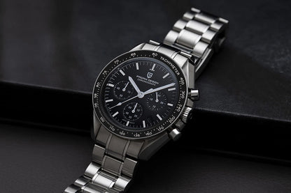Relógio PAGANI DESIGN Moon – Cronógrafo de quartzo de luxo para homem, estilo desportivo, vidro de safira com tratamento antirreflexo, mostrador luminescente
