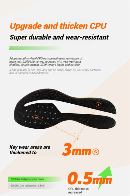 Xtep 2000km 3.0 Running Shoes Soft Universal Sneakers Cushioning Training Jogging Wear-Resistant Lightweight 875119110032