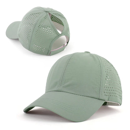 Quick Drying Tongue Hat Women Mesh Breathable Hat Men Summer UV Protection Stay Cool Stylish Adjustable Ponytail Hat