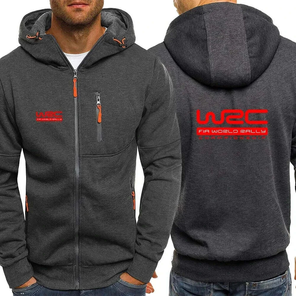 New Spring Autumn Men's World Rally Championship WRC Logo Printing Fashion Hooded Streetwear Casual Zipper High Quality Hoodies, produit gaming premium Fraquane